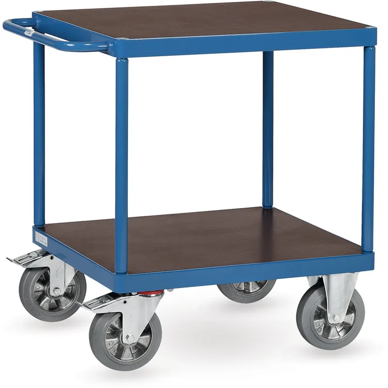 Top-Angebot fetra Tischwagen 12497 mit quadratischer Ladefläche und 2 Böden aus Holz