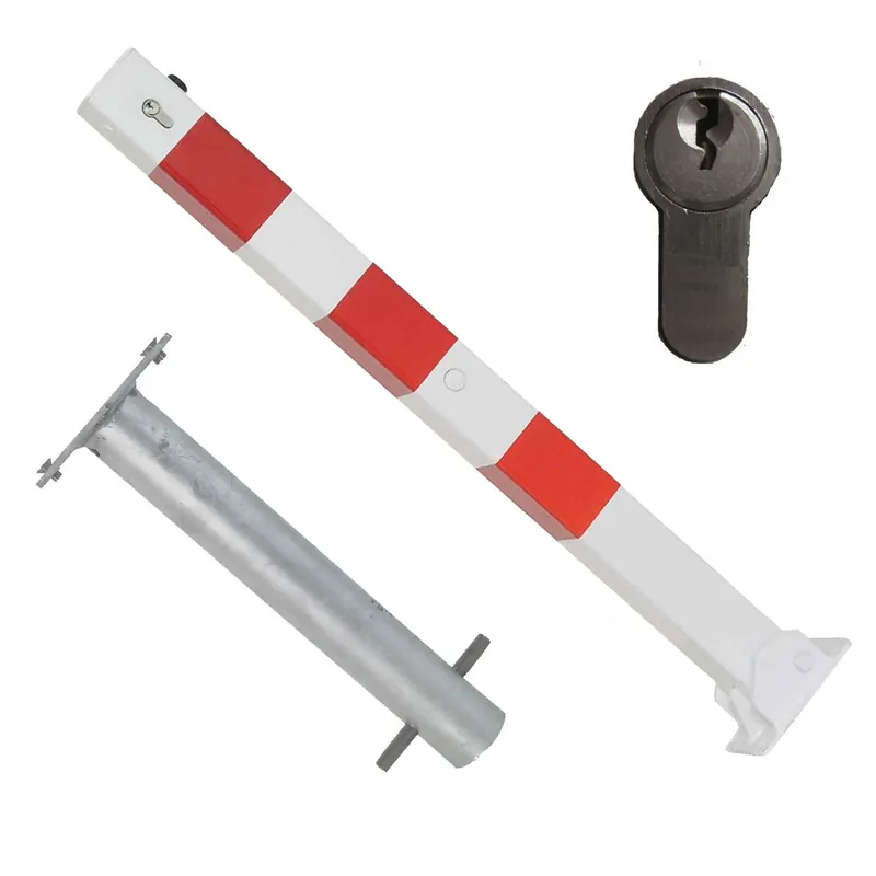 Absperrpfosten mit Bodenhülse, 70 x 70 mm, umlegbar, Zylinderschloß Bestseller