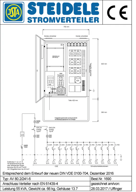 Neu Im Sortiment Steidele Anschlussverteilerschrank AV 80.2/241-6