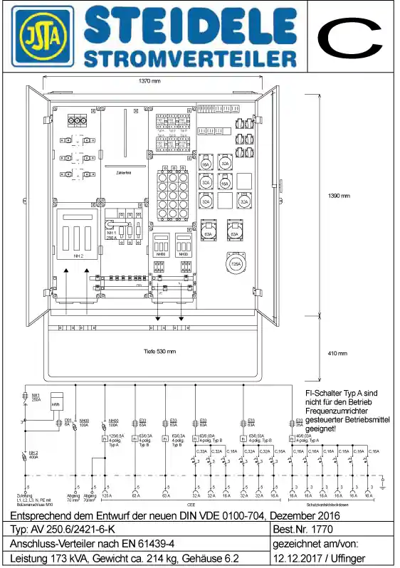 Steidele Anschlussverteilerschrank AV 250.5/2421-6-K Ausverkauf