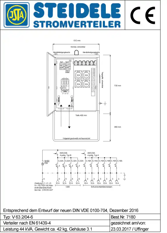 Neu Im Sortiment Steidele Verteilerschrank V 63.2/04-6