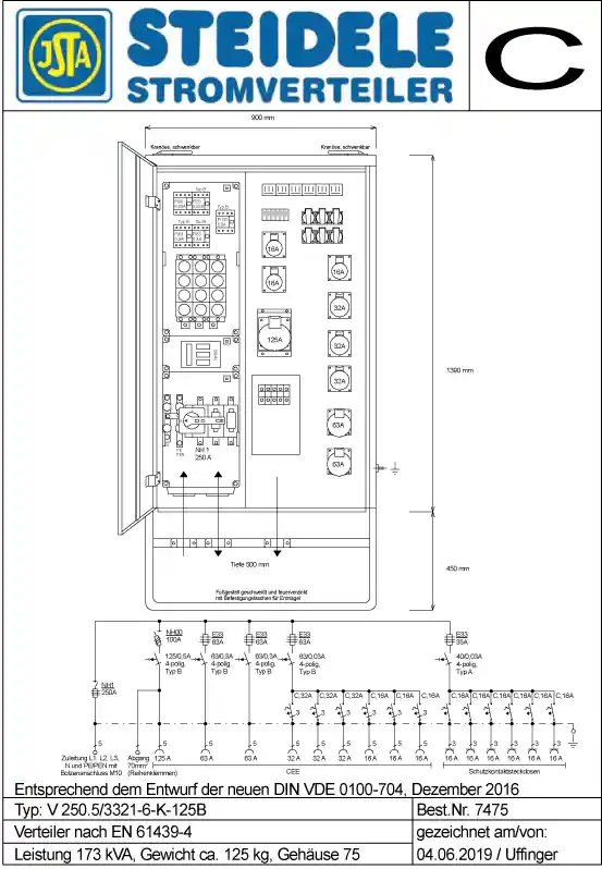 Schnäppchen Steidele Verteilerschrank V 250.5/3321-6-K-125B