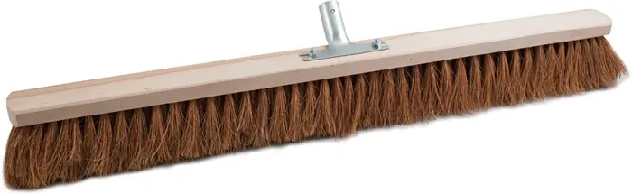 Besen Kokos L.800mm m.Metallstielhalter Flachholz Nur Für Kurze Zeit