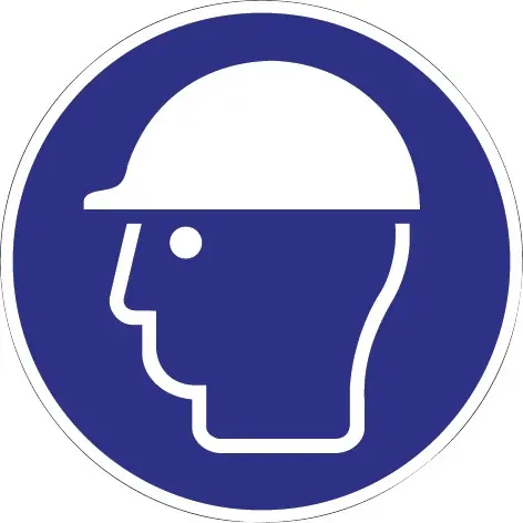 Schild Kopfschutz benutzen D.200mm Kunststoff blau/weiß ASR A1.3 DIN EN ISO 7010 VE: 10 Stück Sonderaktion