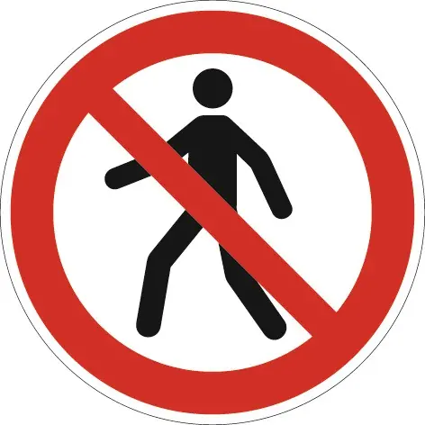 Saisonangebot Verbotszeichen ASR A1.3/DIN EN ISO 7010 Fußgänger verboten Ku. VE: 10 Stück