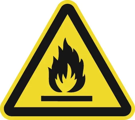 Warnzeichen ASR A1.3/DIN EN ISO 7010 200mm Warnung feuergefährliche Stoffe Ku. VE: 10 Stück Ausverkauf
