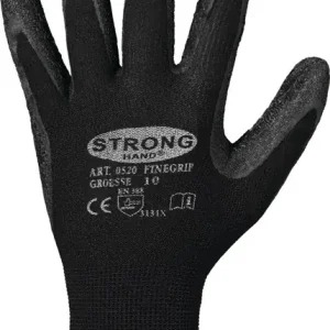 Handschuhe Finegrip Gr.11 schwarz EN 388 PSA II Nyl.m.Schrumpf-Latex STRONGHAND VE: 12 Paare Sale