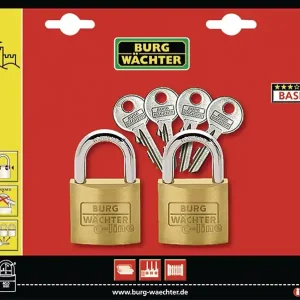 Sichere Zahlung Vorhangschloss-Set Duo 222 40 Bügel-S.6mm Bügel-H.22mm BURG-WÄCHTER VE: 5 Stück