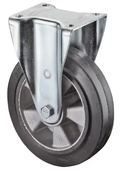 Schwerlast-Bockrolle D.200mm Trgf.450kg Elastikgummi 138mm 110mm BS ROLLEN Bestseller