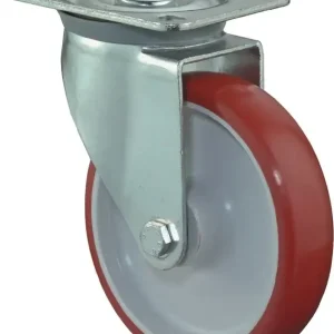 Beliebt Lenkrolle D.150mm Trgf.280kg PU Platte L135xB110mm Farbe Rl.rot BS ROLLEN