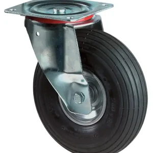 Luftrad D.200mm Trgf.75kg Lenkrolle m.Platte Rillenprofil BS ROLLEN Mega-Angebot