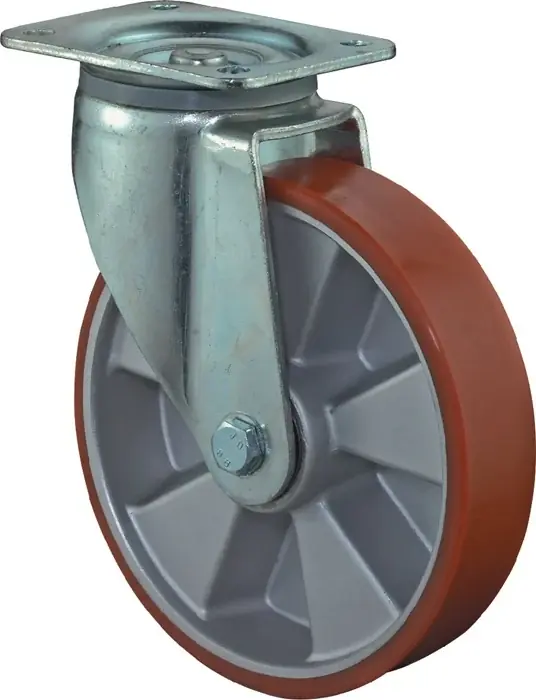 Schwerlastlenkrolle D.250mm Trgf.1000kg Guß-PU 135mm 110mm BS ROLLEN Zertifiziert