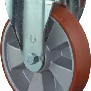 Schwerlast-Bockrolle D.200mm Trgf.800kg Guß-PU 135mm 110mm BS ROLLEN Echt