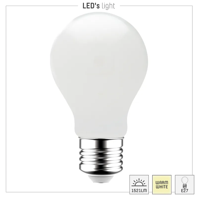 Must-Have Led Filament Leuchtmittel - Klassisch A70 E27 11W 1521lm 2700K Opal 330°