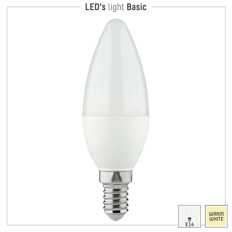 Led SMD Leuchtmittel - Kerze C37 E14 4,5W 470lm 2700K Opal 150° - 5erSparpack Highlight