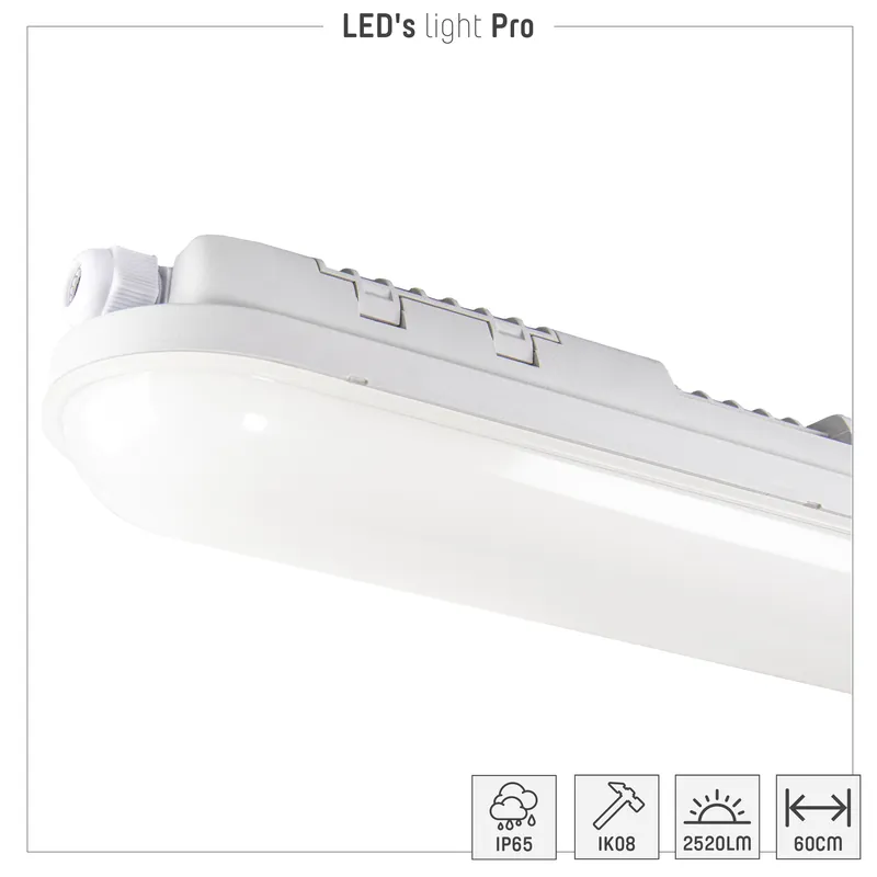 Led Wannenleuchte Strip - 1x19W 60cm 2520lm 4000K IP65 Markenware