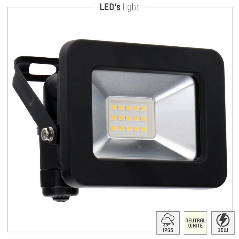 Abverkauf Strahler - 10W 1100lm 4000K IP65 - Sanan LED - Schwarz