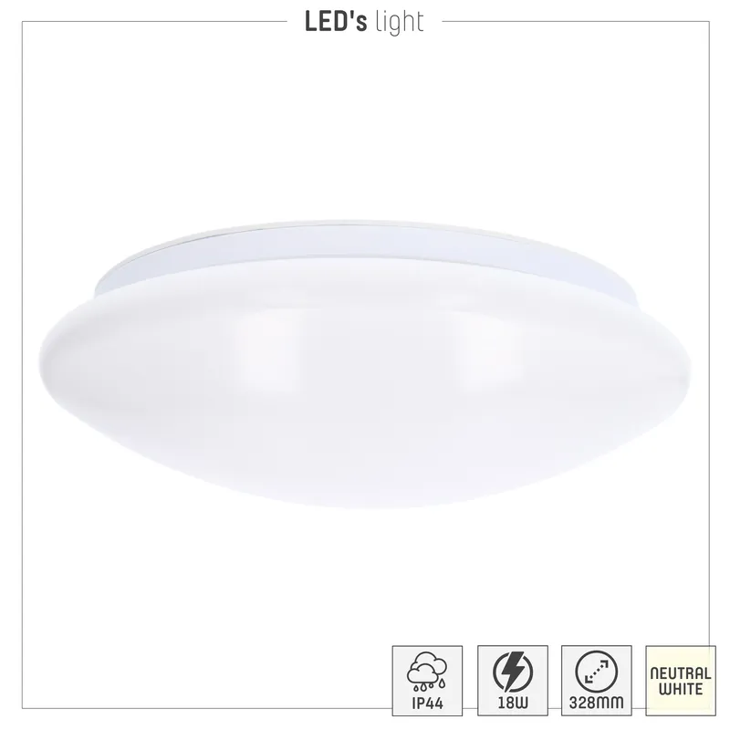 Bestpreis Deckenleuchte 16,8W 1260lm 4000K IP44 Ø328 - Sensor