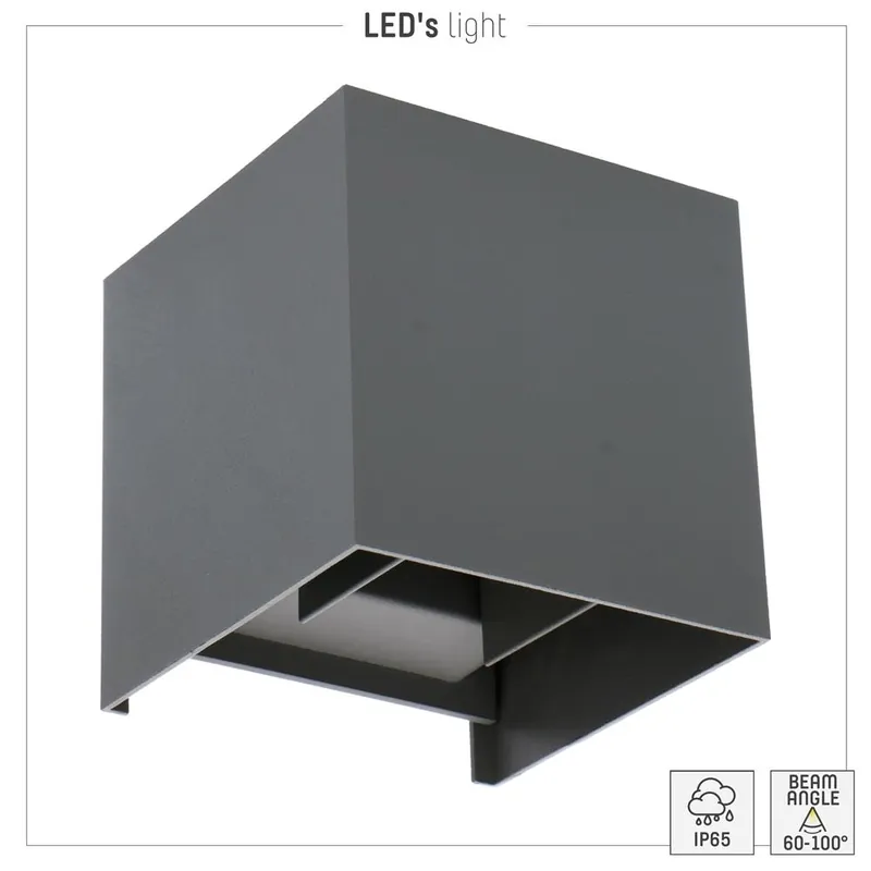 Preiswert LED outdoor - wandleuchte Amarillo - 6W 450lm 2700K IP65 - Anthrazit