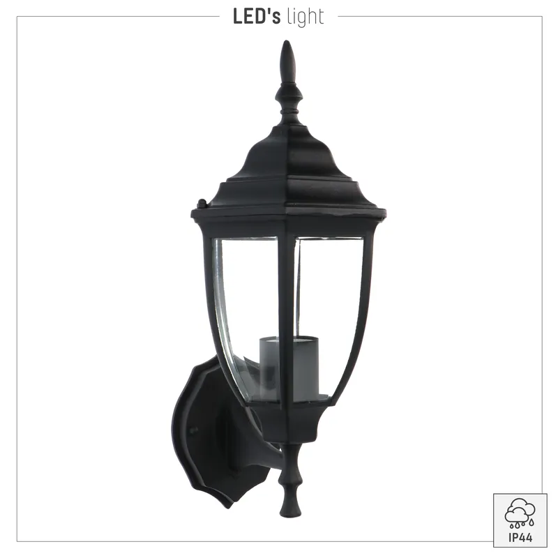 LED outdoor - wandleuchte Turin - 1xE27 IP44 - Schwarz Top-Angebot