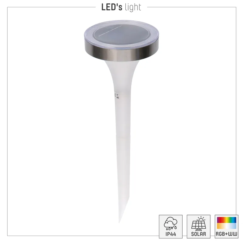 Billig Solar outdoor licht mit erdspieß - Randburg 1lm 2700K + RGB IP44 - Sensor - Weiß
