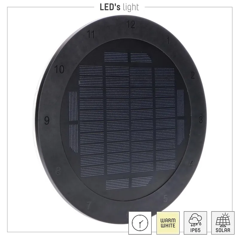 Solar outdoor wandleuchte - Orania 2,6W 50lm 3000K IP65 - Sensor - Schwarz Schneller Versand
