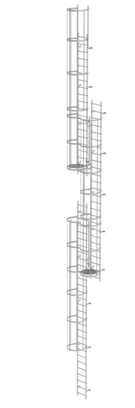 Mega-Angebot MUNK Mehrzügige Steigleiter mit Rückenschutz (Maschinen) Aluminium blank 16,32m