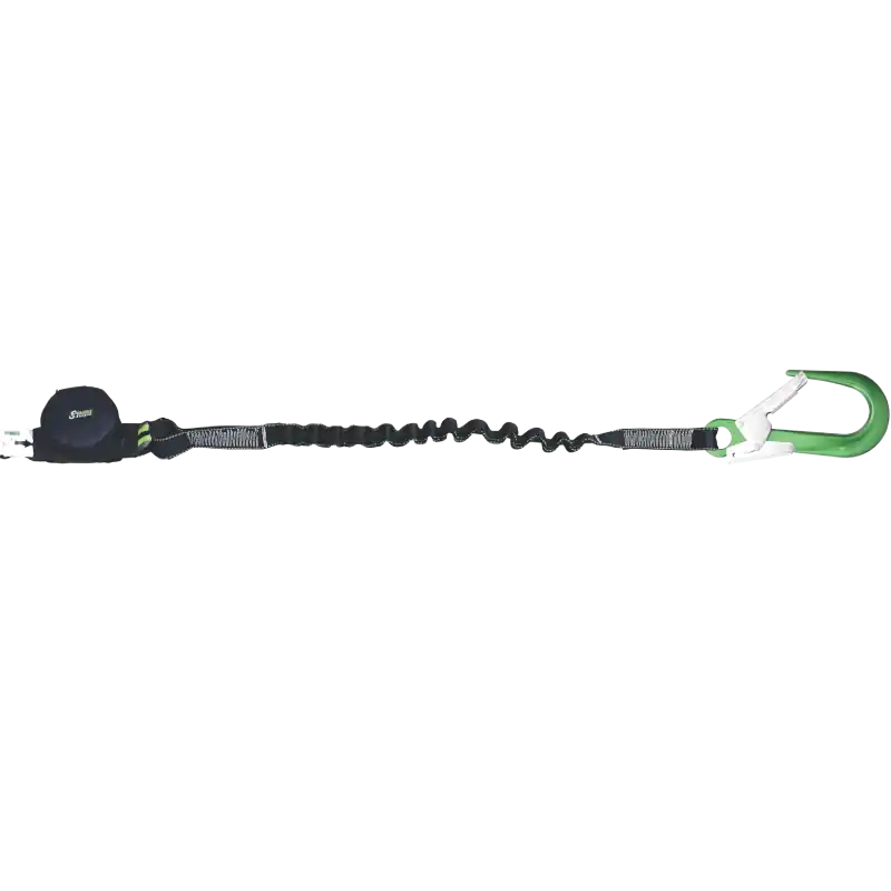 Kratos Safety Elastische Gurtbandverbindungsmittel mit Falldämpfer und Aluminium Gerüsthaken, Länge 1,80 m Top-Preis
