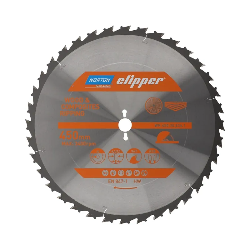 Norton Clipper Kreissägeblatt 450 x 4,4 x 30 mm, 36 Zähne Wochenendangebot