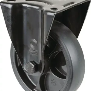 Markenprodukt Bockrolle D.125mm Trgf.120kg Gum.Platte L104xB80mm Farbe Rl.schwarz BS ROLLEN