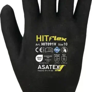Schnäppchen Handschuhe Hit Flex V Gr.10 schwarz/grau EN 388 PSA II ASATEX VE: 12 Paare