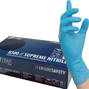 Einweghandschuh SUPREME NITRILE Gr.M blau Nitril EN374 PSA III 100 St.NITRAS Heißes Angebot