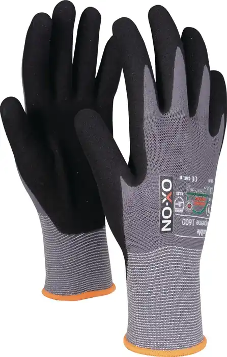Handschuh Flexible Supreme 1600 Gr.9 schwarz/hellgrau EN388 EN420+A1 EN407 PSAII VE: 12 Paare Top-Angebot