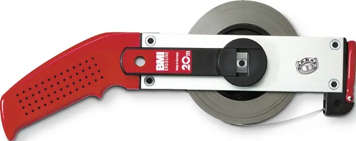 Aktuell Rahmenbandmaß ERGOLINE L.30m Band-B.13mm A mm/cm EG II Alu.weiß Stahlmaßband BMI
