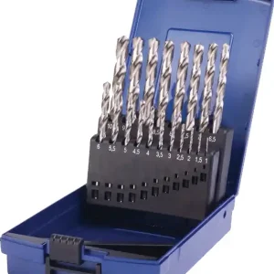 Spiralbohrersatz DIN 338 TypN D.1-10x0,5mm HSS 19tlg.Ku.-Kass. Neue Ware