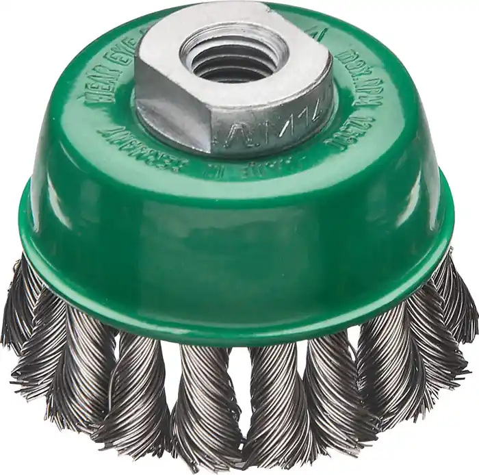 Geprüft Topfbürste D.65mm M14 Drahtstärke 0,5mm VA Wechselzopf 12500min-¹ LESSMANN