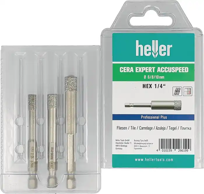 Feinsteinzeugbohrer Cera Expert Accuspeed 3-tlg.D.6,8,10mm Schaft 6-kant HELLER Aktuell