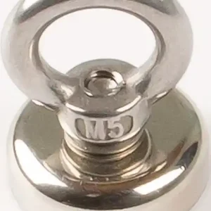 Neodymmagnet D.25mm verzinkt,m.Öse D.13,5mm 5St./Karton EICHNER Zertifiziert