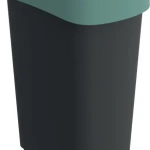 Wertstoffsammler TWIST 50l H602xB298xT401mm schwarz Deckelrand grün ROTHO Neue Kollektion