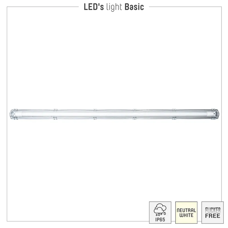 LED Wannenleuchte - 1x18W 120cm 1890lm 4000K IP65 Echt