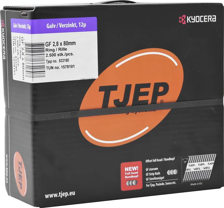 Schneller Versand TJEP GF28/80 Rillennagel verzinkt Rundkopf Maxi-Box 2.500 Stk.