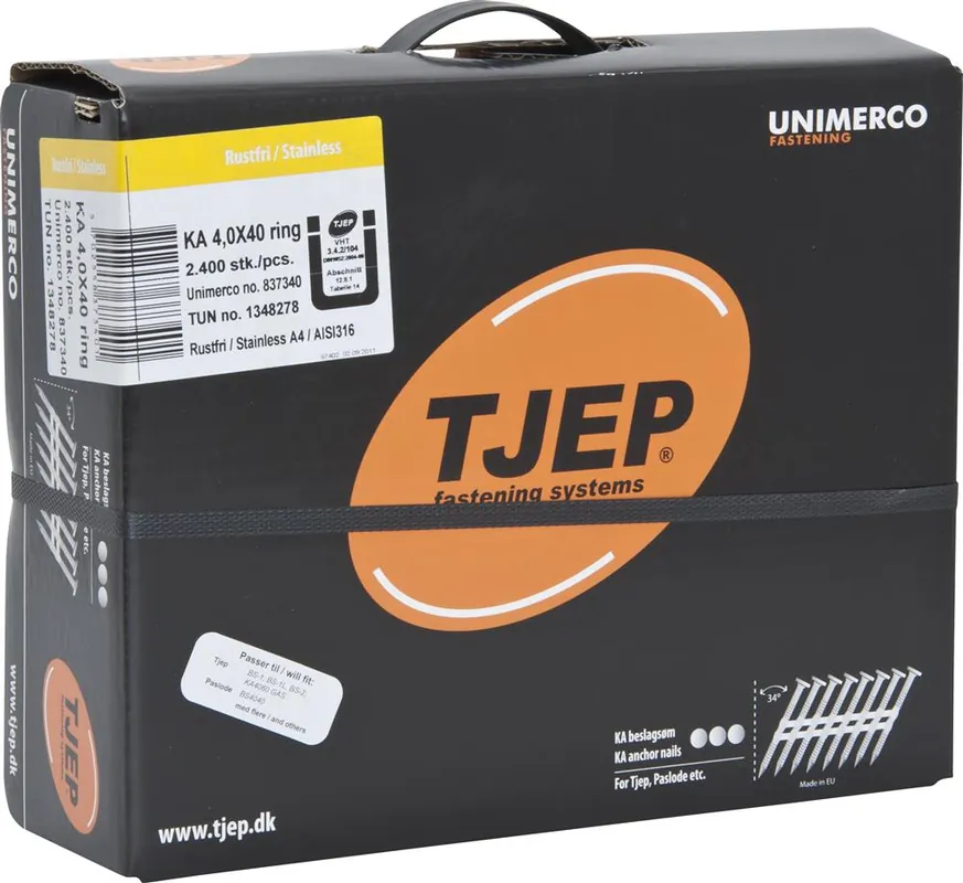 TJEP KA40/40 Rillennagel rostfrei A4 Ankernagel Box 2.400 Stk. Wochenendangebot