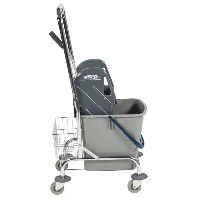 SPRiNTUS Einfachfahreimer 27 Liter mit verchromten Metallrahmen und integr. Ablagekorb Neue Kollektion