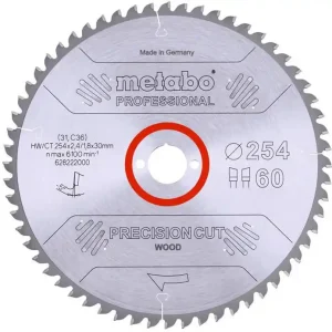 Kreissägeblatt precision cut wood professional D254xB2,4xBohrung30mm 60Z. WZ Highlight