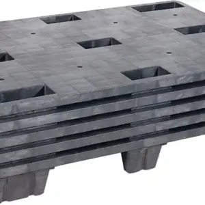 Kunststoffpalette L1200xB800xH140mm 9 Füße geschl.PE/PP-Recycling Mix KIGANESTO Markenware