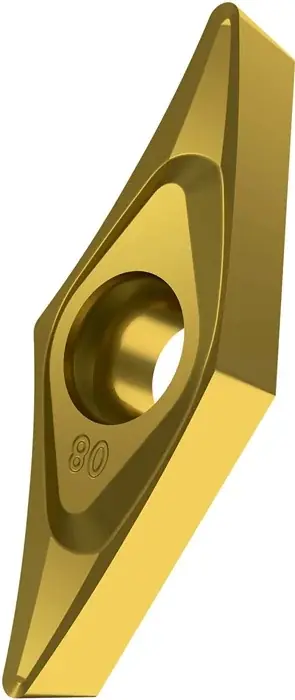 Top-Seller Drehwendeschneidplatte ISO VCGT 160408E-SF3:T8315 D.4,4mm PVD beschichtet Gold VE: 10 Stück