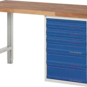 Werkbank Ser.BK 650 B1500xT700xH840mm Buche lichtgrau/blau 6 Schubl.TECWERK Angebot