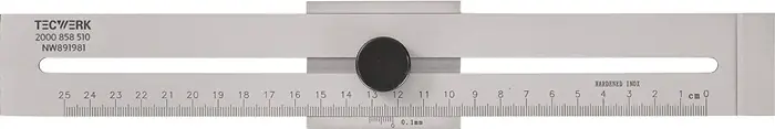 Neu Streichmaß 300mm m.flachem Schieber INOX TECWERK