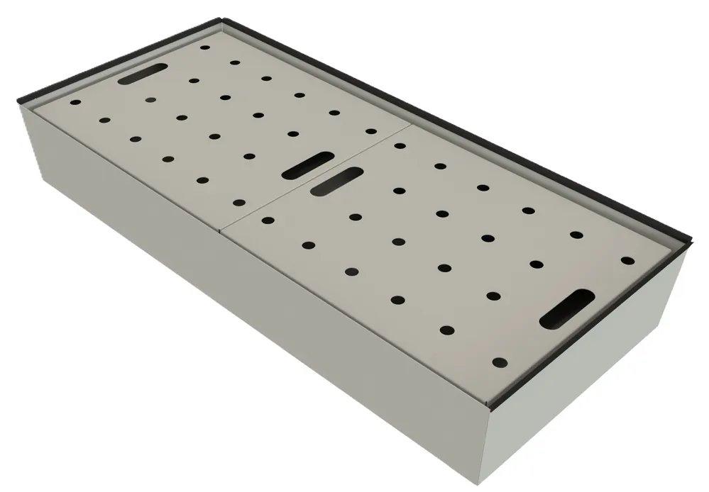 Abverkauf CEMO Bodenauffangwanne 12/20 mit Lochblecheinlage für PROline 105 x 47 x 17 cm - 66 Liter