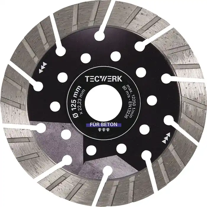 Diamanttrennscheibe BETON PRO D.125mm Bohr.22,23mm Seg.-H.15mm Seg.-S.2,4mm Neue Kollektion